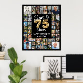 75誕生日51フォトコラージュ応援～75歳 ポスター (ホームオフィス)