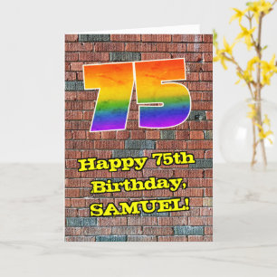 75誕生日:おもしろいグラフィティインスパイアレインボー75 カード