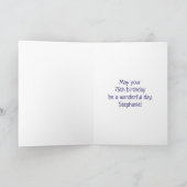 75誕生日:おもしろい花火パターン+虹75 カード (内部)