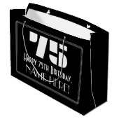75誕生日～アールデコインスパイア見る"75" +名前 ラージペーパーバッグ (裏面アングル)