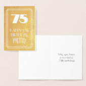 75誕生日~アールデコスタイル「75」および名前をカスタムする 箔カード (ディスプレー)