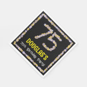 75誕生日:フローラ花数名前をカスタムする スタンダードランチョンナプキン (角)