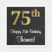 75誕生日~ラグジュアリーエレガントなフェイク金ゴールドルック# スタンダードランチョンナプキン (正面)