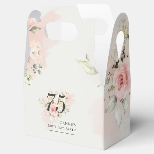 75誕生日Any Age Pinkフローラ緑フローラ フェイバーボックス (オープン)