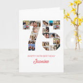 75誕生日Number 75フォトコラージュパーソナライズされた カード (黄色い花)