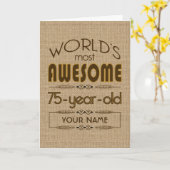 75誕生祝いワールド最高のファブラス カード (黄色い花)