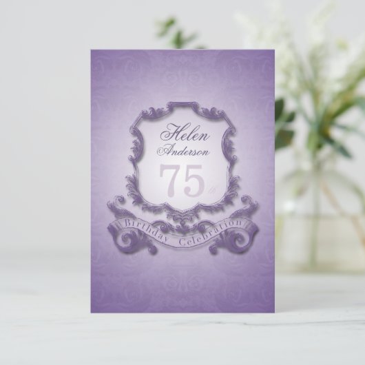 75誕生祝いヴィンテージフレーム招待状 招待状 (スタンド正面)