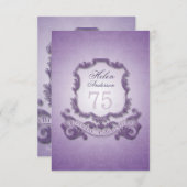 75誕生祝いヴィンテージフレーム招待状 招待状 (正面/裏面)