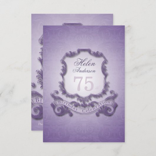 75誕生祝いヴィンテージフレーム招待状 招待状 (正面/裏面)