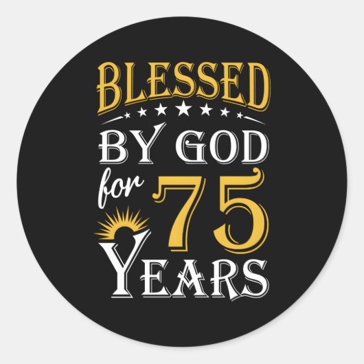 75賛美年幸せ75日 ラウンドシール (正面)