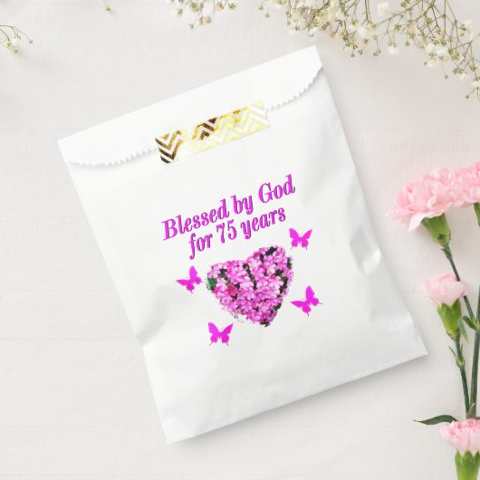 75賛美番目の誕生日フローラデザイン フェイバーバッグ (封をした状態)