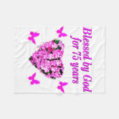 75賛美番目の誕生日フローラデザイン フリースブランケット (正面(横))