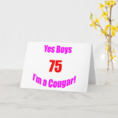 75頭のクーガーの誕生日 カード (黄色い花)