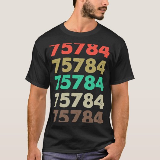 75784レトロ郵便番号75784 Tシャツ (正面)