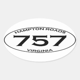 757 Hampton Roads Virginiaオーバルステッカー 楕円形シール