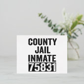 75831 国立刑務所の受刑者 面白いハロウィンの刑務所 箔招待状ポストカード (立ち正面)