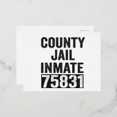 75831 国立刑務所の受刑者 面白いハロウィンの刑務所 箔招待状ポストカード (正面/裏面)