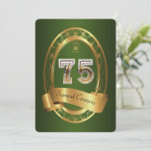 75，誕生日パーティーの女性，色エレガント, 招待状 (スタンド正面)