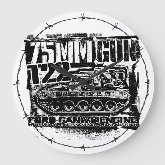 75 mmガンT22大時計アクリル壁時計 ラージ壁時計 (正面)