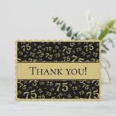 75 "Thank you!" Black/Gold Number Pattern サンキューカード (スタンド正面)