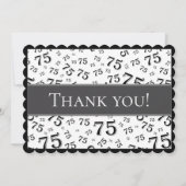 75 "Thank you!" Black/White Number Pattern サンキューカード (正面)