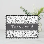 75 "Thank you!" Black/White Number Pattern サンキューカード (スタンド正面)