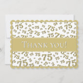 75 "Thank you!" Gold/White Number Pattern サンキューカード (正面)
