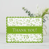 75 "Thank you!" Green/White Number Pattern サンキューカード (スタンド正面)