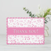75 "Thank you!" Pink/White Number Pattern サンキューカード (スタンド正面)