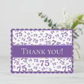 75 "Thank you!" Purple/White Number Pattern サンキューカード (スタンド正面)