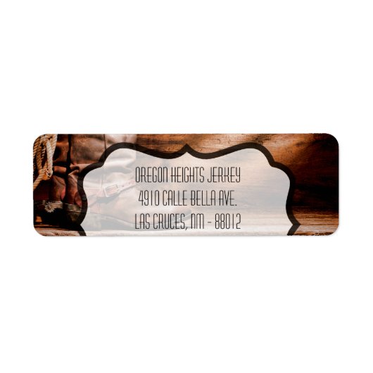 .75"x2.25インチビジネス住所 シールカウボーイブーツバー ラベル (正面)