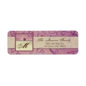 .75"x2.25インチ差出人住所アメジストジュエルエンボス ラベル (正面)