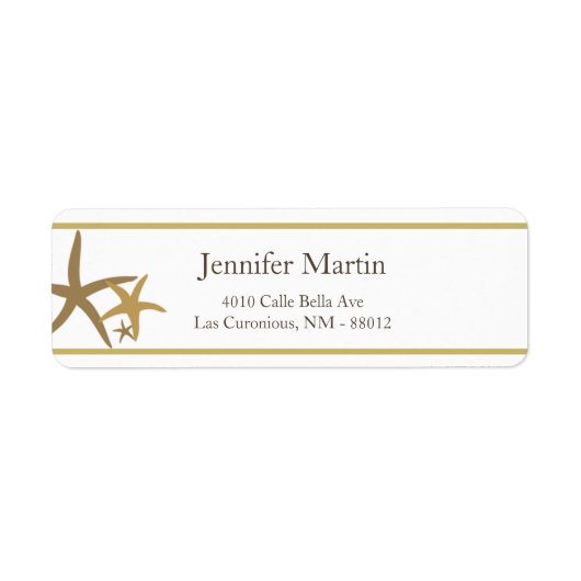 .75"x2.25インチ差出人住所サンディビーチ ラベル (正面)