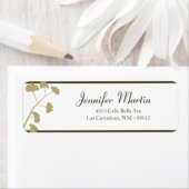 .75"x2.25インチ差出人住所ホワイトイチョウ葉 ラベル (インサイチュ)