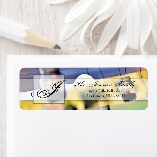 .75"x2.25インチ差出人住所メイスンジャールキャンドルホルダー ラベル (インサイチュ)