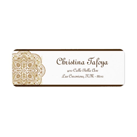 .75"x2.25インチ差出人住所モロッコパーティー ラベル (正面)