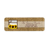 .75"x2.25インチ差出人住所ラベルひまわりレース ラベル (正面)