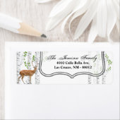 .75"x2.25インチ差出人住所ラベルウッドランドディアドー ラベル (インサイチュ)