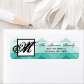 .75"x2.25インチ差出人住所ラベルグラデーションティール(緑がかった色) ラベル (インサイチュ)