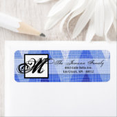 .75"x2.25インチ差出人住所ラベルグラデーションブルーシェブロン ラベル (インサイチュ)