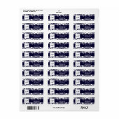 .75"x2.25インチ差出人住所ラベルネイビーブルーダマスク ラベル (フルシート)