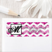 .75"x2.25インチ差出人住所ラベルピンクグリッター山形 ラベル (インサイチュ)