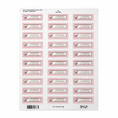 .75"x2.25インチ差出人住所ラベルピンクLadybug ラベル (フルシート)