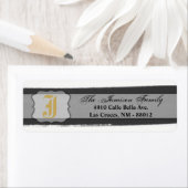 .75"x2.25インチ差出人住所ラベルブグラデーションロストライプック ラベル (インサイチュ)