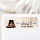 .75"x2.25インチ差出人住所ラベルブーツ国Rust ラベル (インサイチュ)