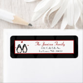 .75"x2.25インチ差出人住所ラベルペンギンLove Coupl ラベル (インサイチュ)