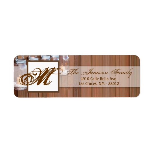 .75"x2.25インチ差出人住所ラベルメイスンジャールキャンドル ラベル (正面)