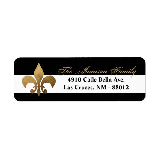 .75"x2.25インチ差出人住所ラベルモダンストライプBlac ラベル (正面)