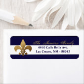 .75"x2.25インチ差出人住所ラベルモダンネイビストライプー ラベル (インサイチュ)