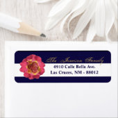 .75"x2.25インチ差出人住所ラベルモダンネイビストライプー ラベル (インサイチュ)